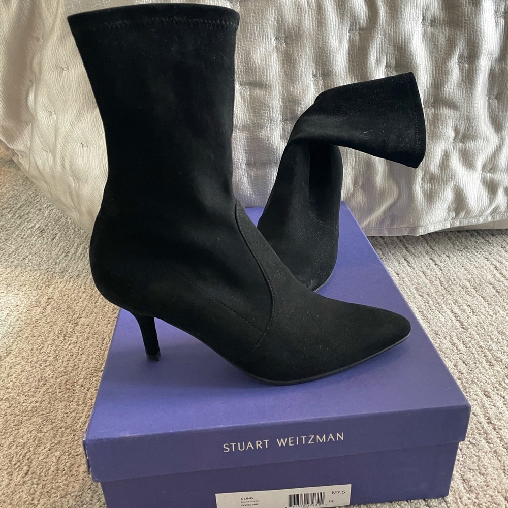 Stuart Weitzman Cling Suede Stretch Sock